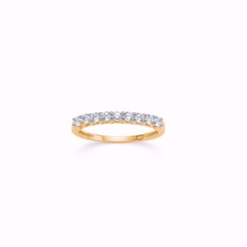 8 kt. Guld alliance ring med 9 zirkoner fra GSD